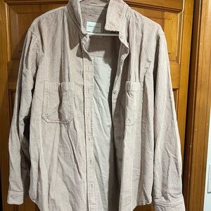 Tan/Pink/Cream Corduroy Button-Up Shirt
